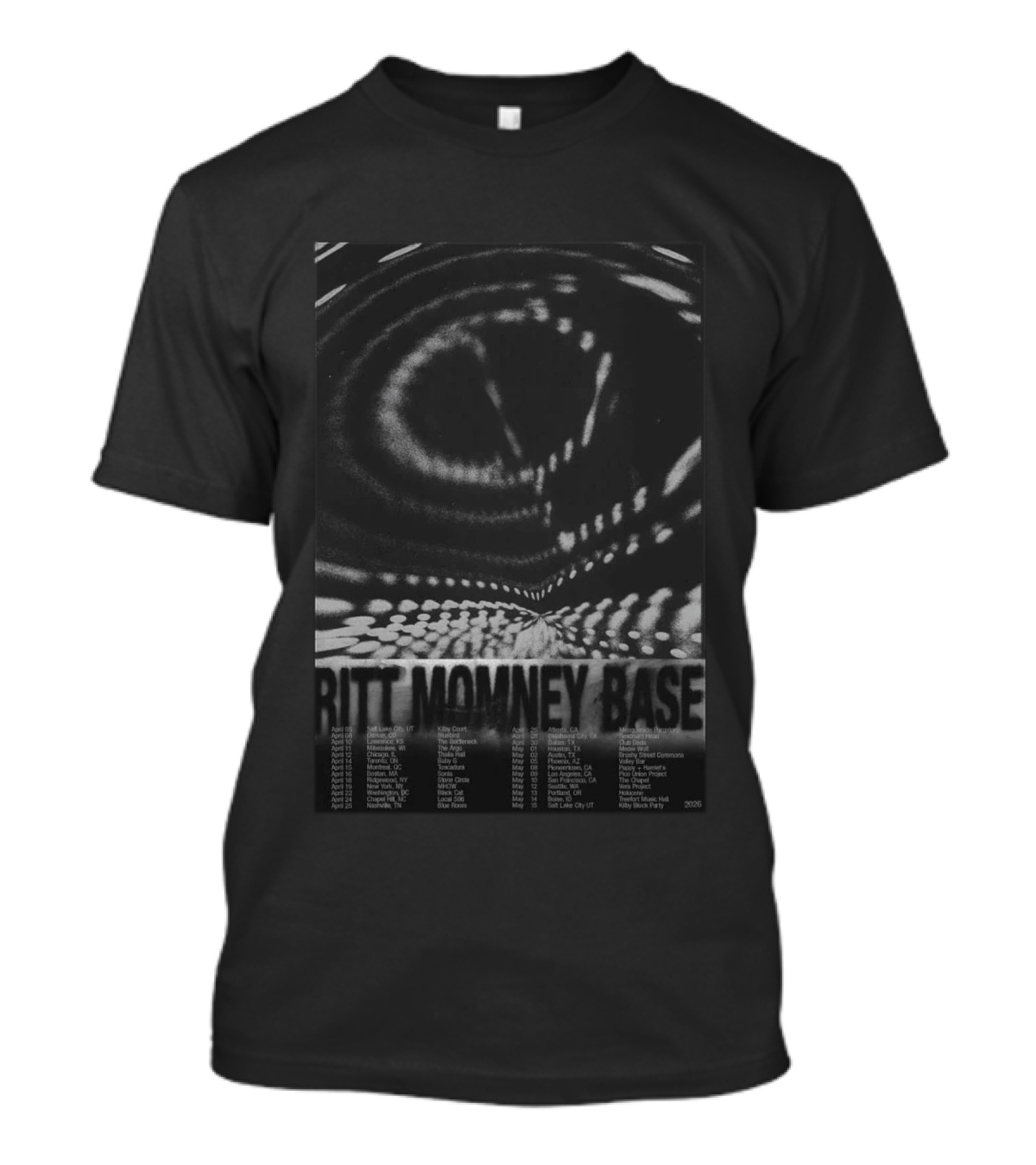 Ritt Momney Base Tour 2026 Concert Dates And Venues T-Shirt