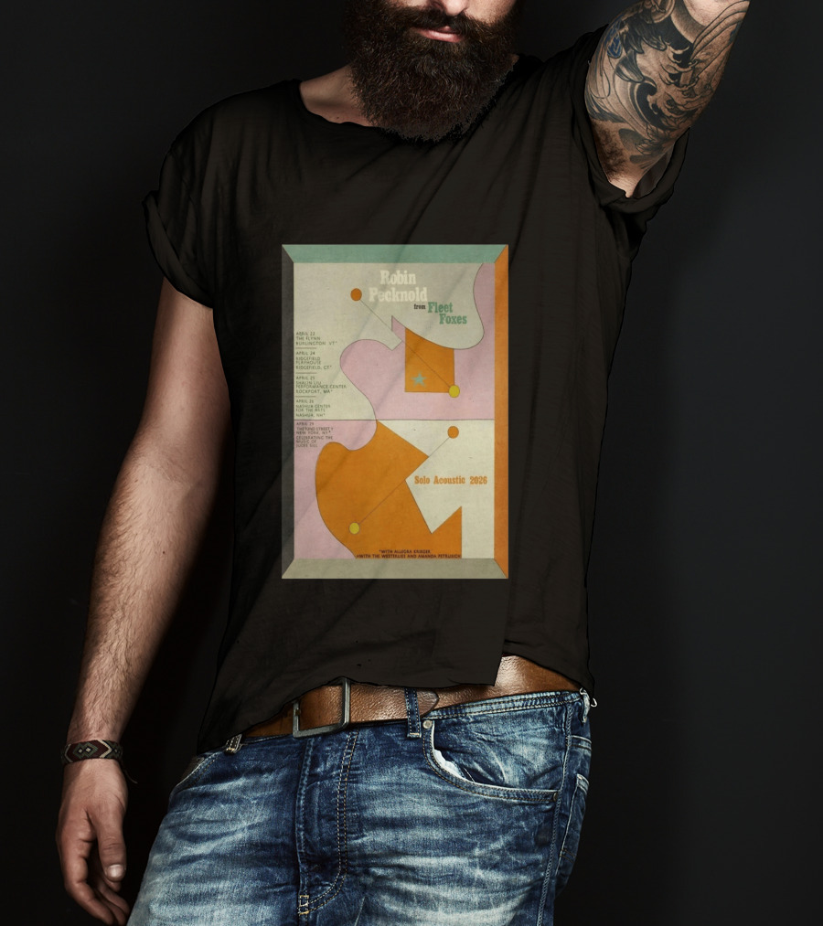 Robin Pecknold Fleet Foxes Tour 2026 Flynn Ridgefield Rockport Nashua NYC T-Shirt