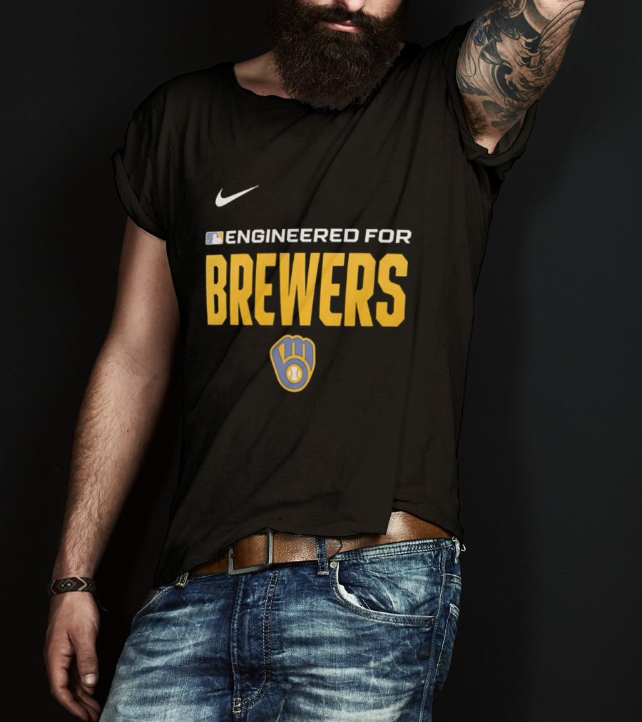 Nike MLB Engineered For Brewers Milwaukee T-Shirt