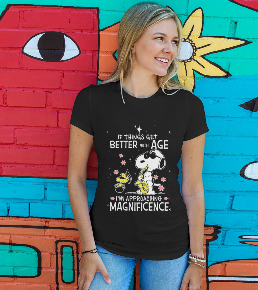 Snoopy And Woodstock Better With Age Approaching Magnificence Blossom T-Shirt