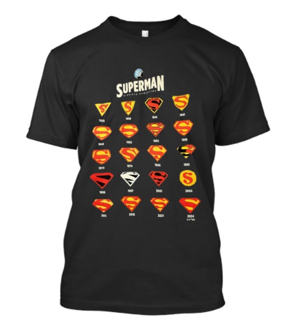 Superman S Shield Evolution History Iconic Emblems Collection T-Shirt