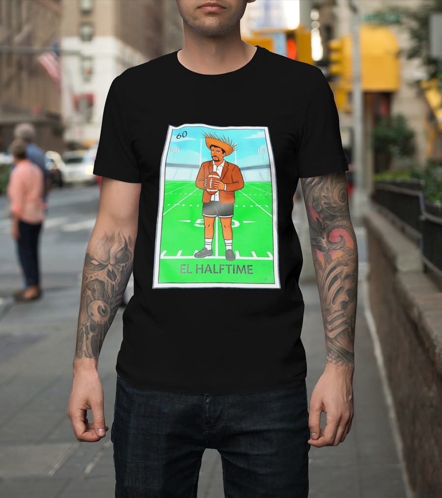 Bad Bunny El Halftime Football Card 60 Stadium Scene T-Shirt