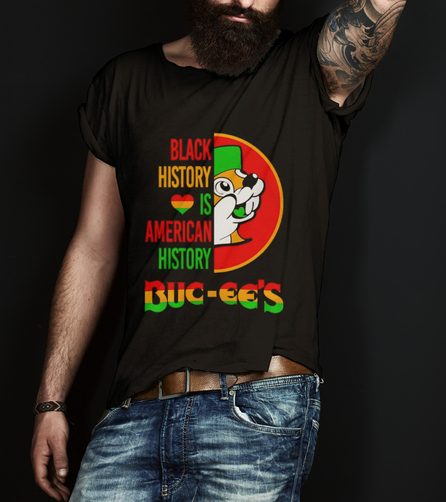 Buc Ee's Black History Is American History Heart Icon With Buc Ee's T-Shirt
