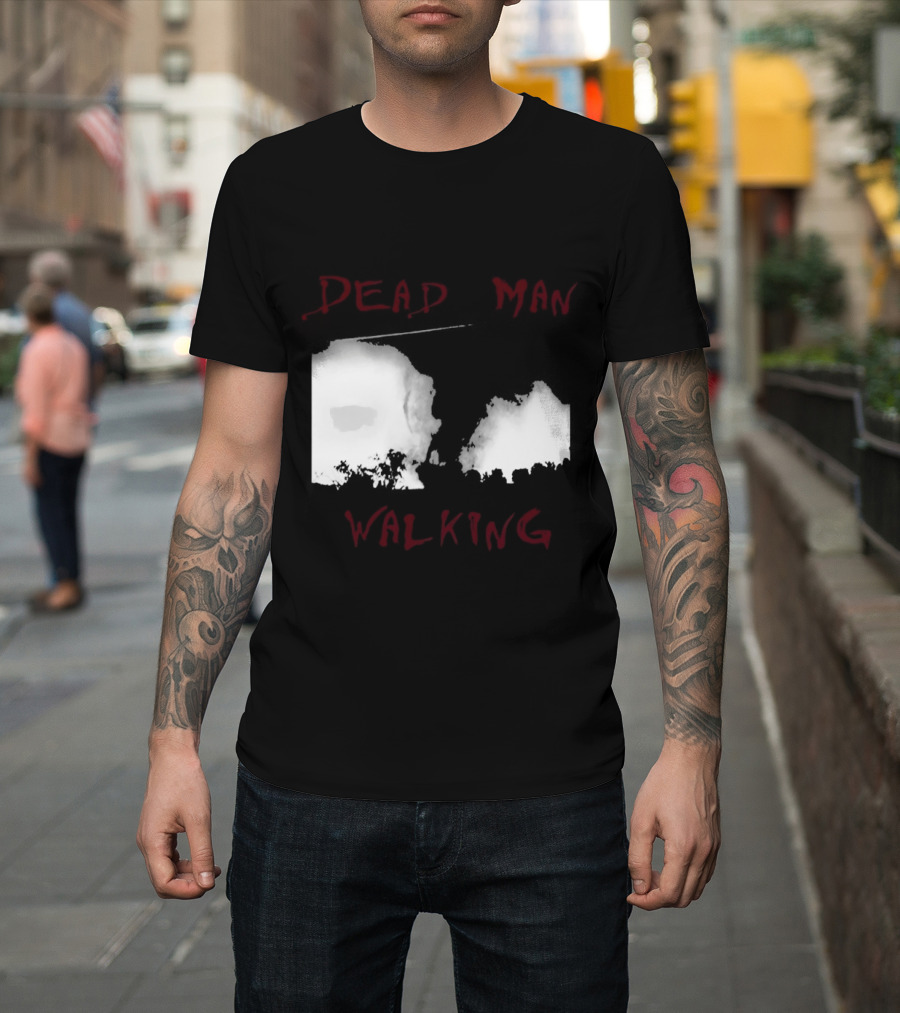 Dead Man Walking Zombie Hand Print Grunge T-Shirt