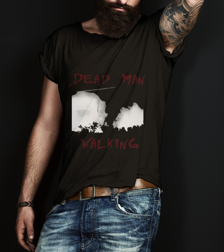 Dead Man Walking Zombie Hand Print Grunge T-Shirt