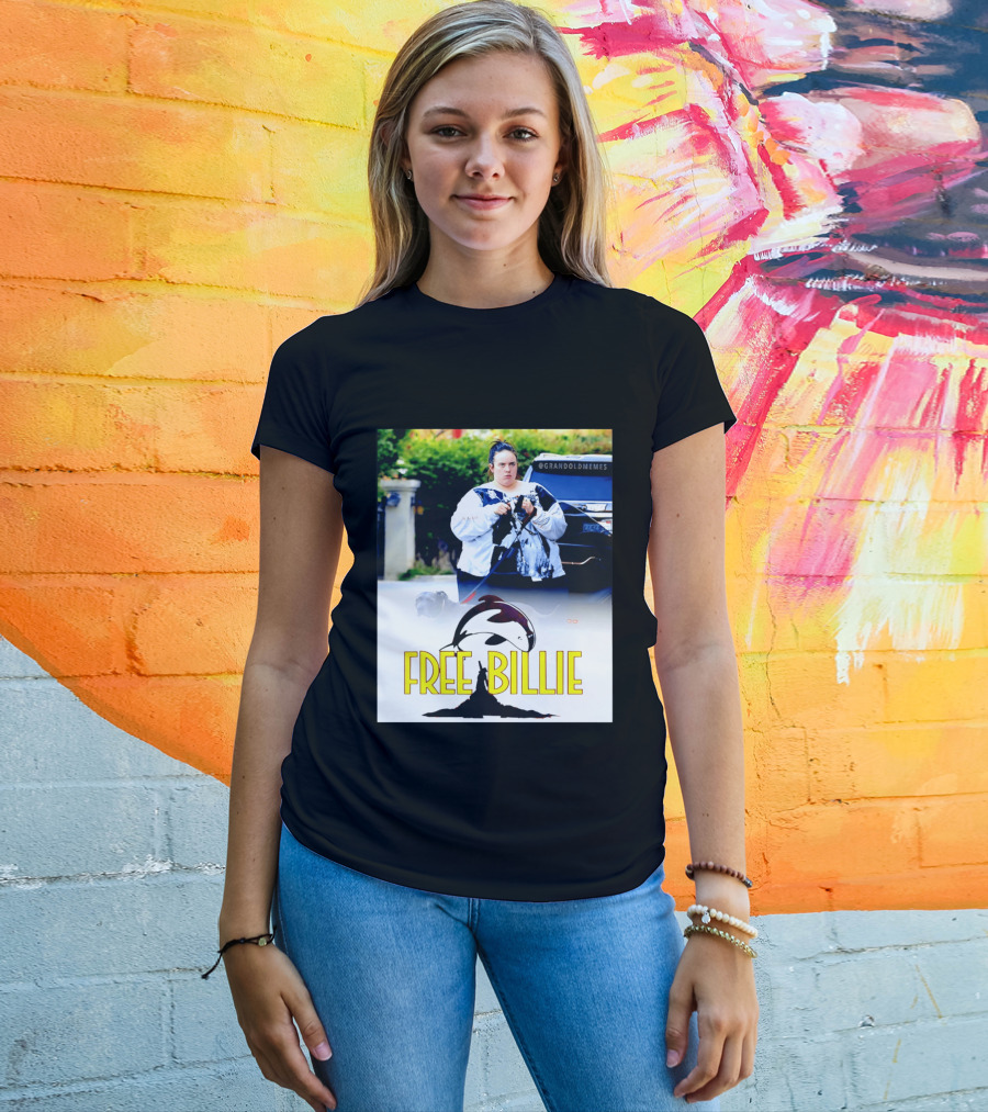 Free Billie Fat 2026 Meme Parody With Whale And Dog Walking T-Shirt
