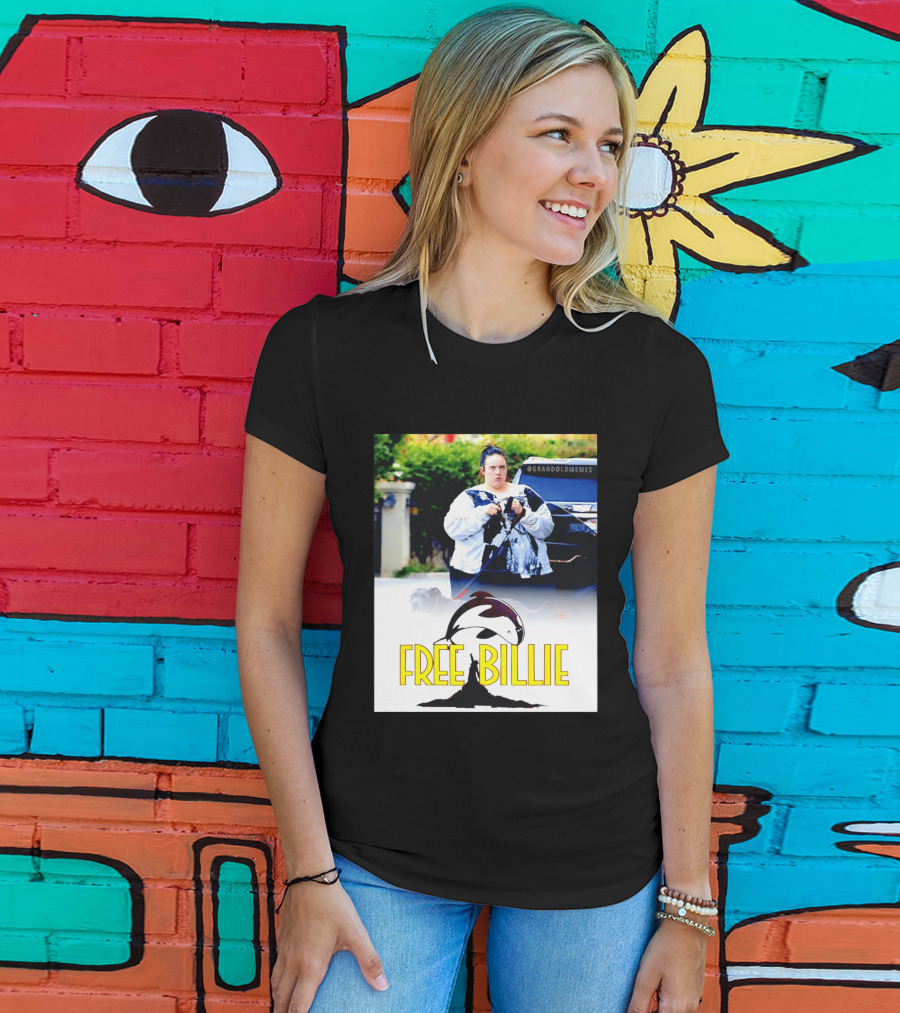 Free Billie Fat 2026 Meme Parody With Whale And Dog Walking T-Shirt