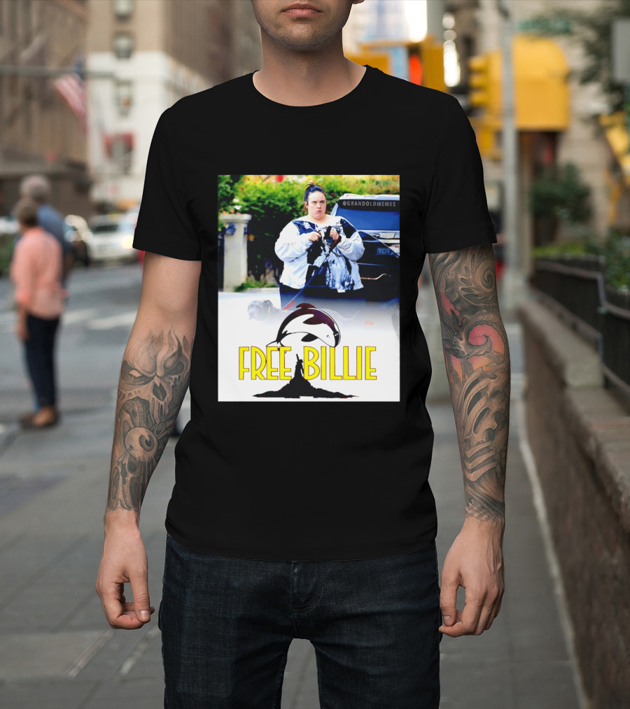Free Billie Fat 2026 Meme Parody With Whale And Dog Walking T-Shirt