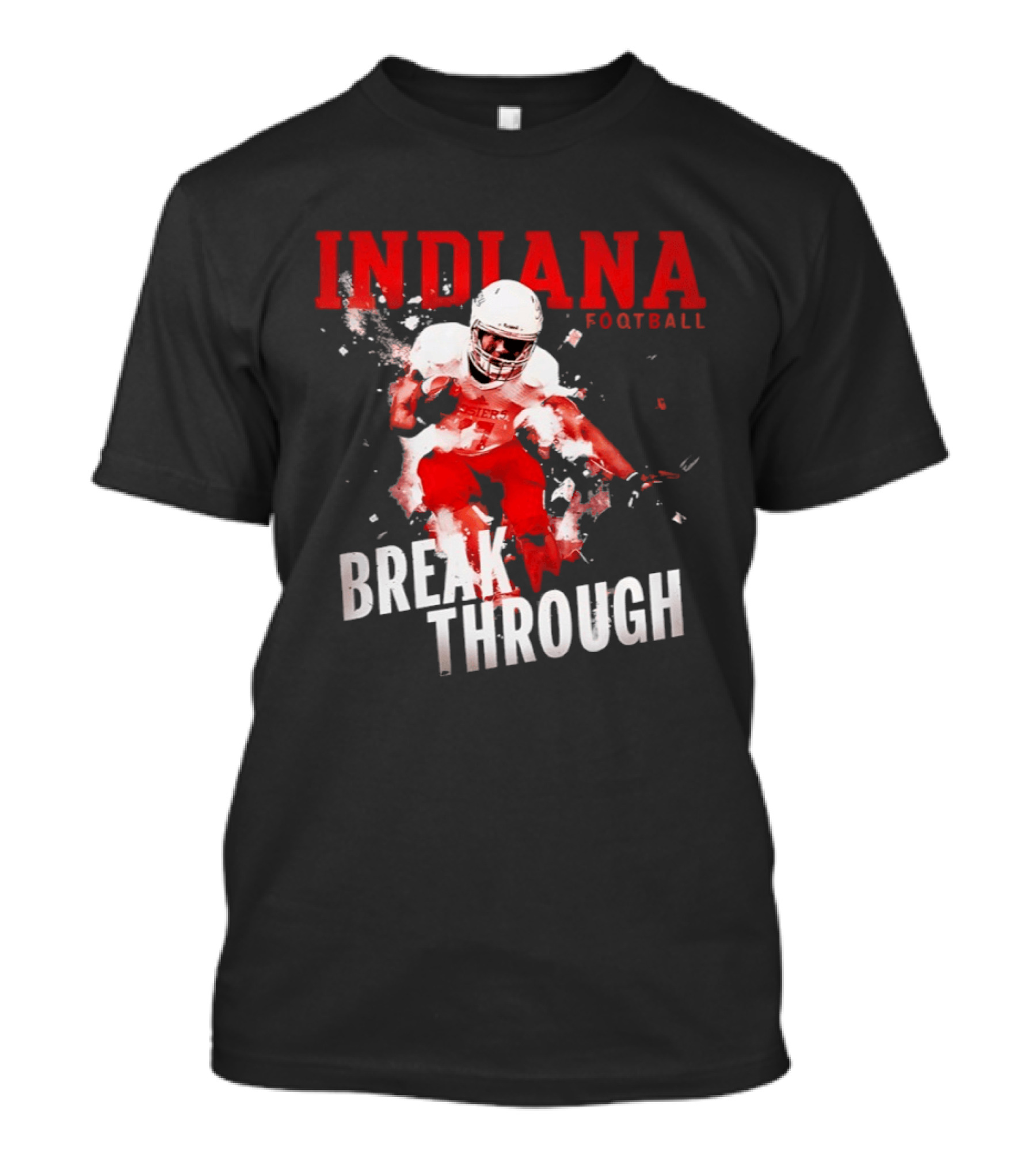 Indiana Hoosiers Football Break Through Bold Red Team Spirit T-Shirt