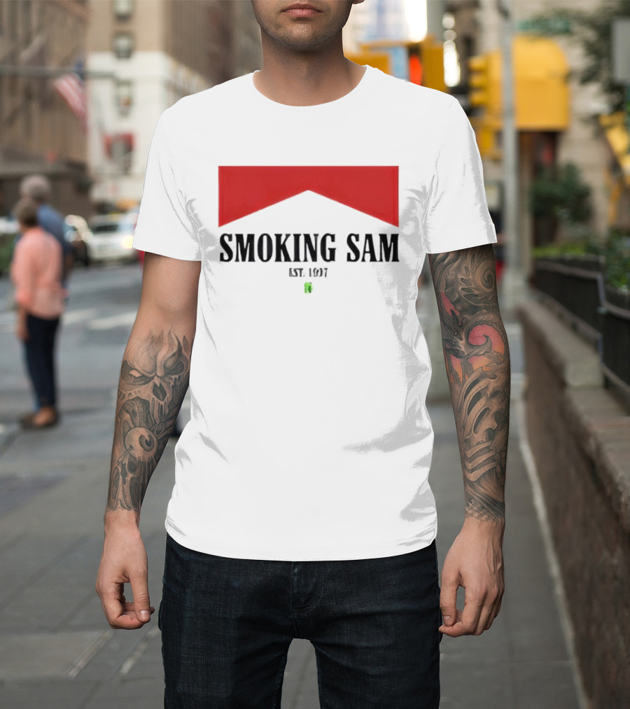 Smoking Sam Est 1997 Marlboro Man Seattle Football T-Shirt