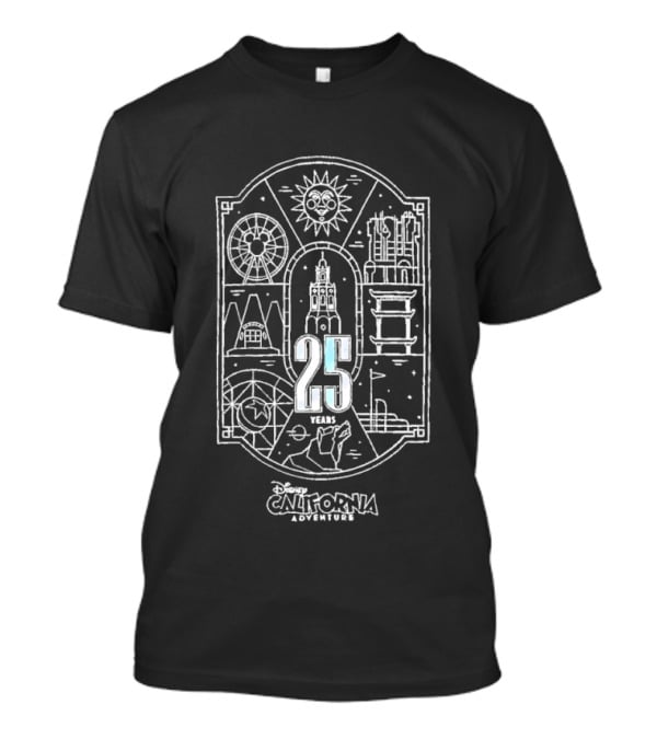 Disney California Adventure 25 Years Anniversary Ferris Wheel Castle Sun T-Shirt