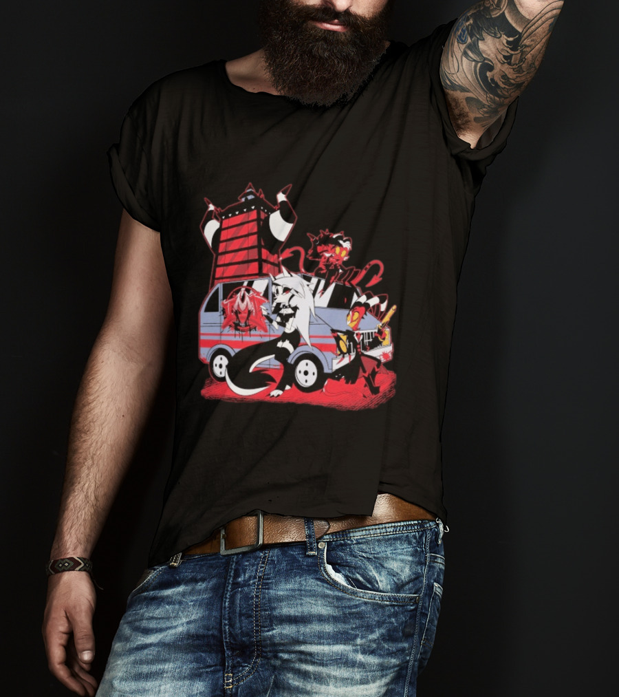Hazbin Hotel Characters And IMP Van T-Shirt