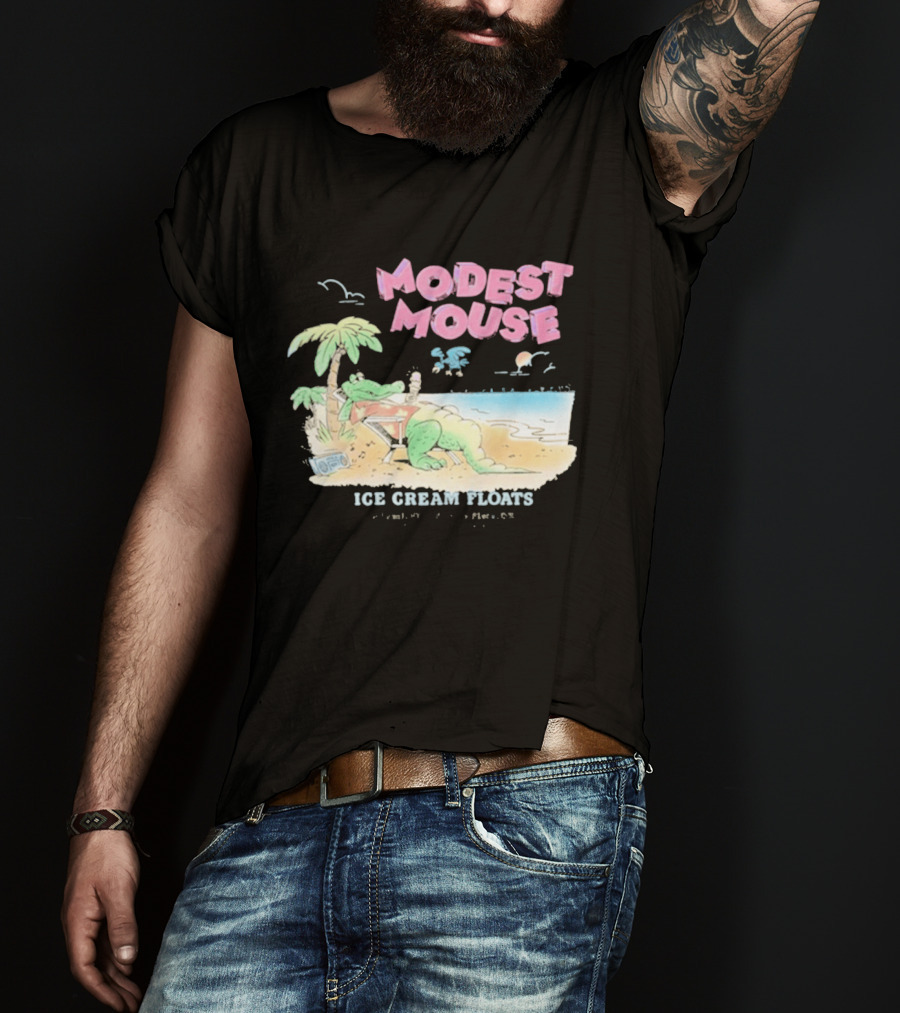 Modest Mouse Ice Cream Floats Relaxing Beach Alligator T-Shirt