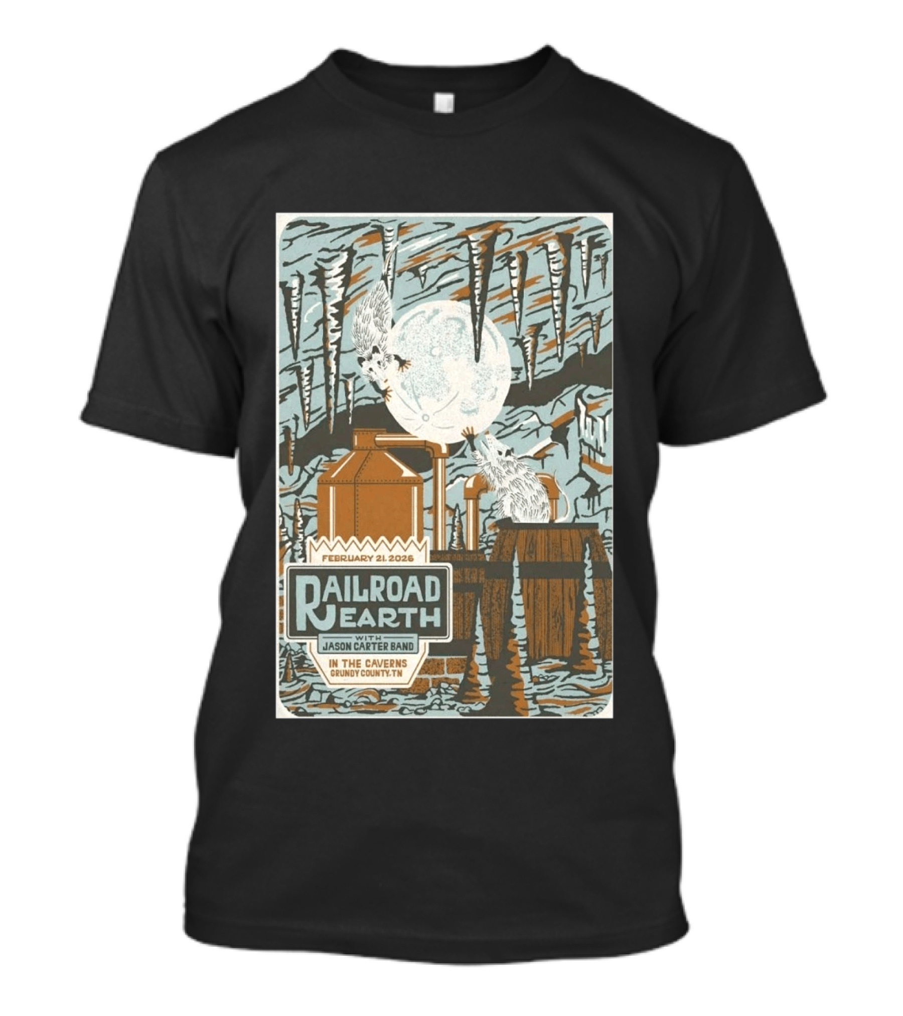 February 21 2026 Railroad Earth Jason Carter Band In The Caverns Grundy County TN T-Shirt