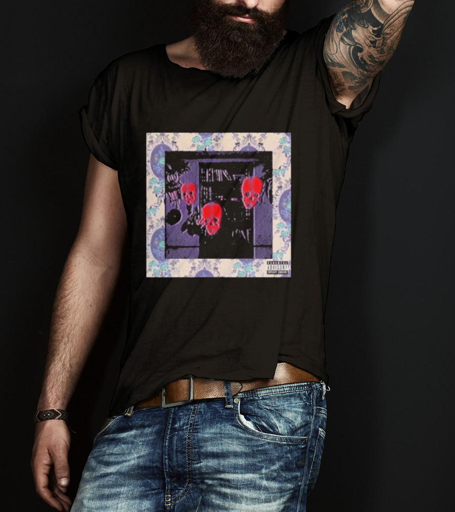 Suicideboys Kill Yourself Part IX The Soulseek Saga Album Cover With Parental Advisory Flowers And Skulls T-Shirt