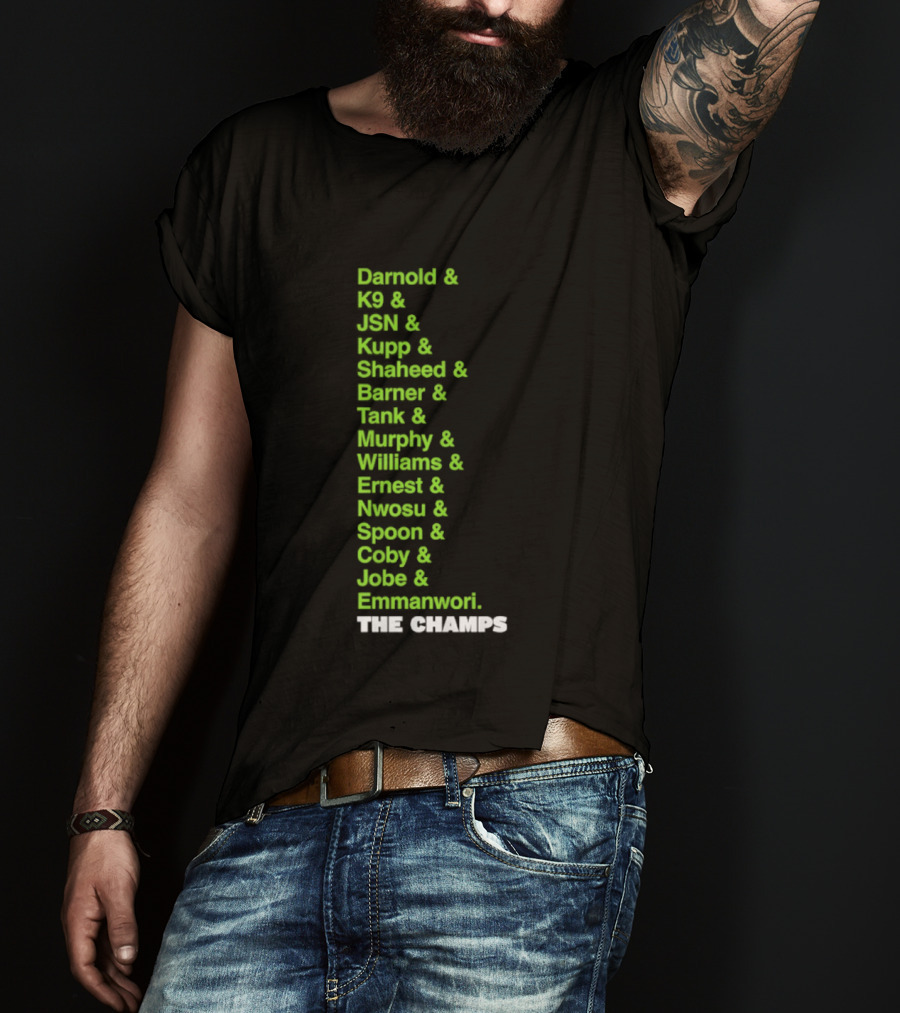 Bamold PG JSN Hugz Seattle Seahawks Champs List Bennet Murphy Williams Emanwori Football T-Shirt