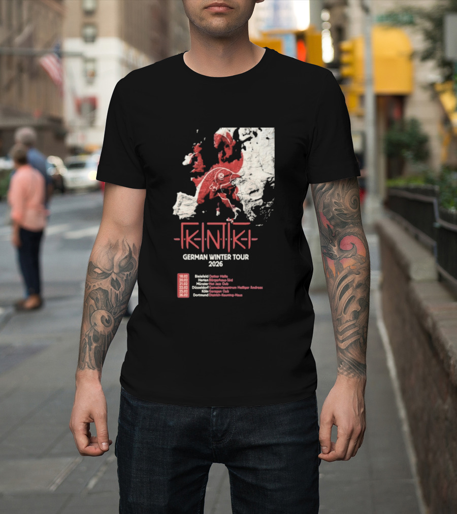Gidiki German Winter Tour 2026 Europe Map Dates Venues T-Shirt