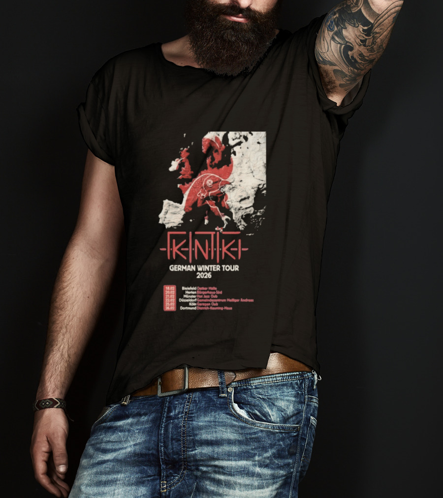 Gidiki German Winter Tour 2026 Europe Map Dates Venues T-Shirt