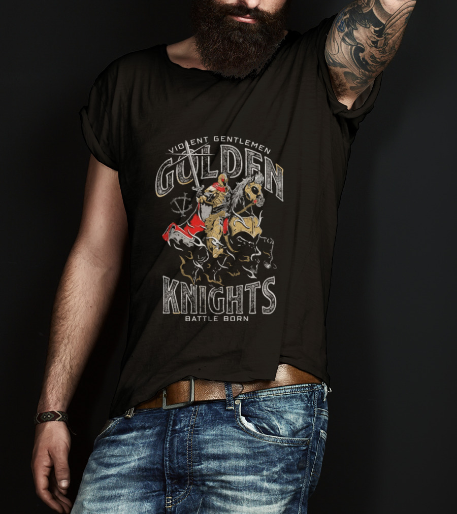 Violent Gentlemen Golden Knights Battle Born Rider T-Shirt