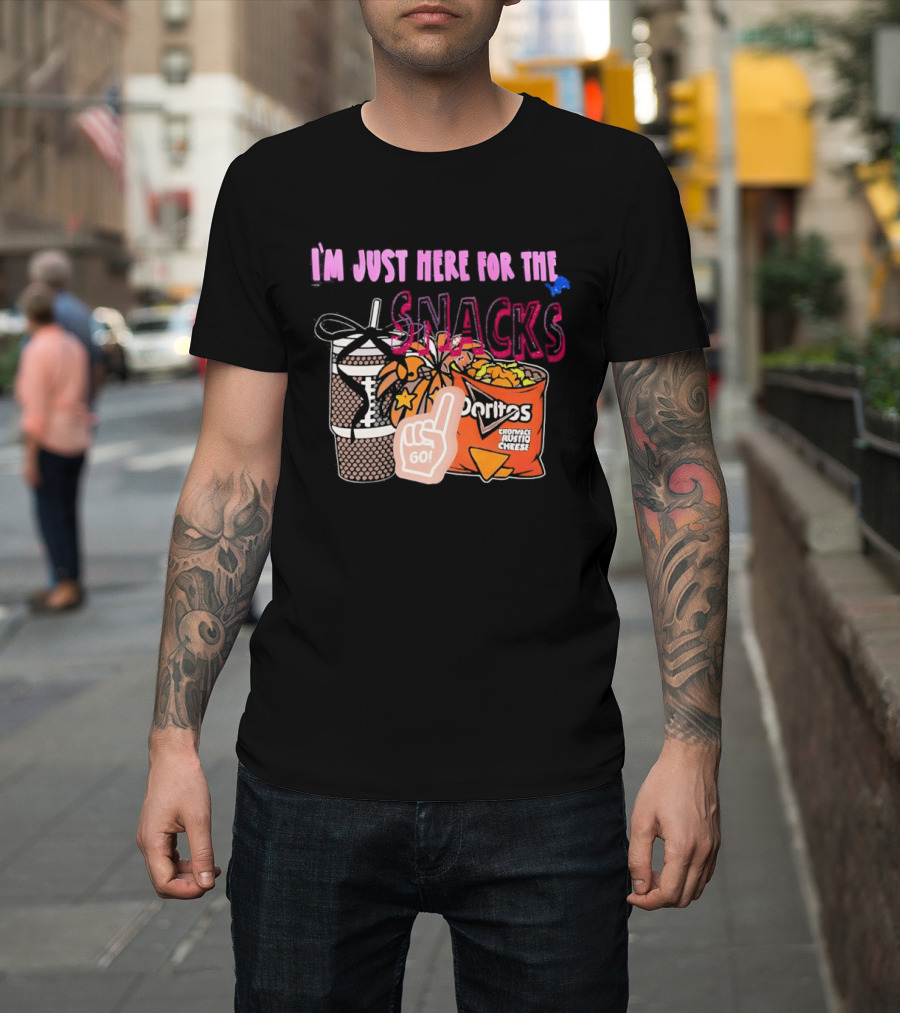 I'm Just Here for the Snacks Detroit Lions Doritos and Go Drink T-Shirt