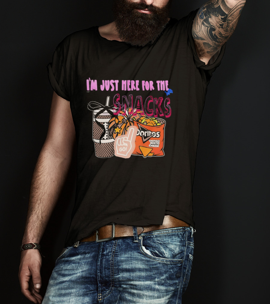 I'm Just Here For The Snacks Detroit Lions Doritos And Go Drink T-Shirt