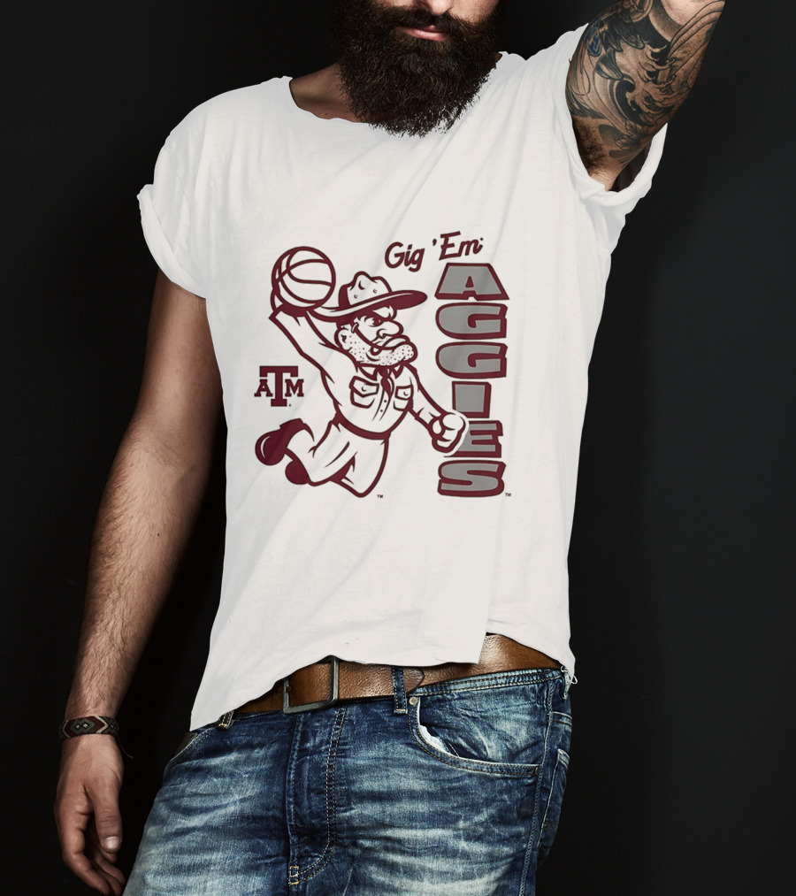 Texas A&M Gig 'Em Aggies Basketball Dunking Sarge T-Shirt