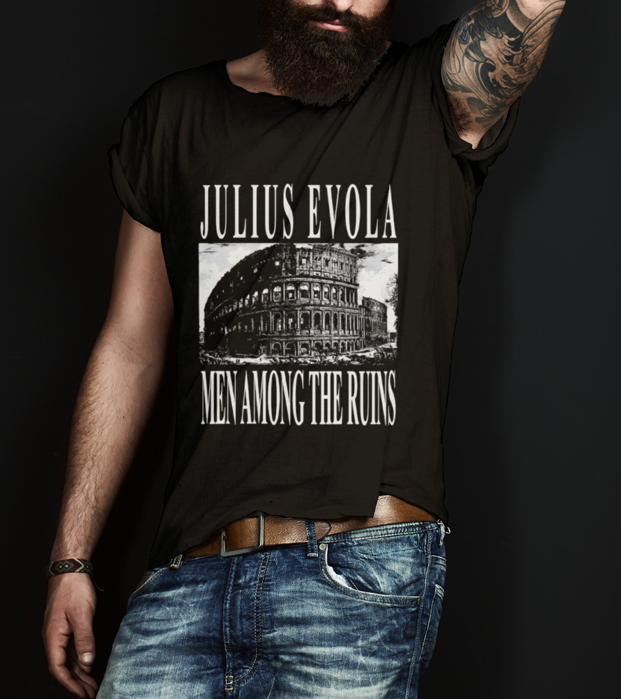 Julius Evola Men Among The Ruins Colosseum Motif T-Shirt