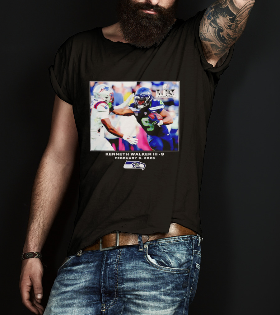 Kenneth Walker III Seattle Seahawks Super Bowl LIX Football 2026 T-Shirt