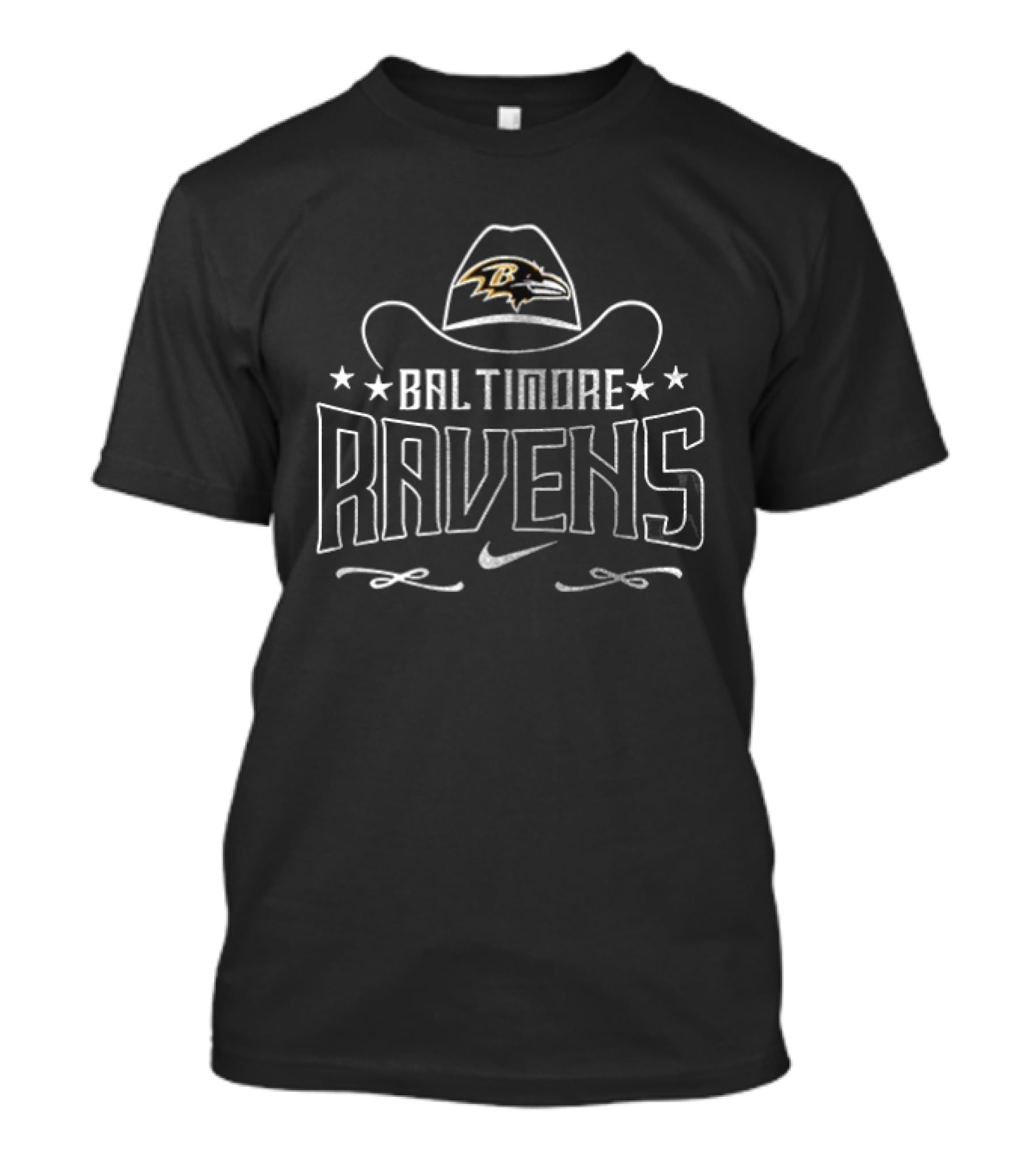Baltimore Ravens Cowboy Hat With Logo And George Strait T-Shirt
