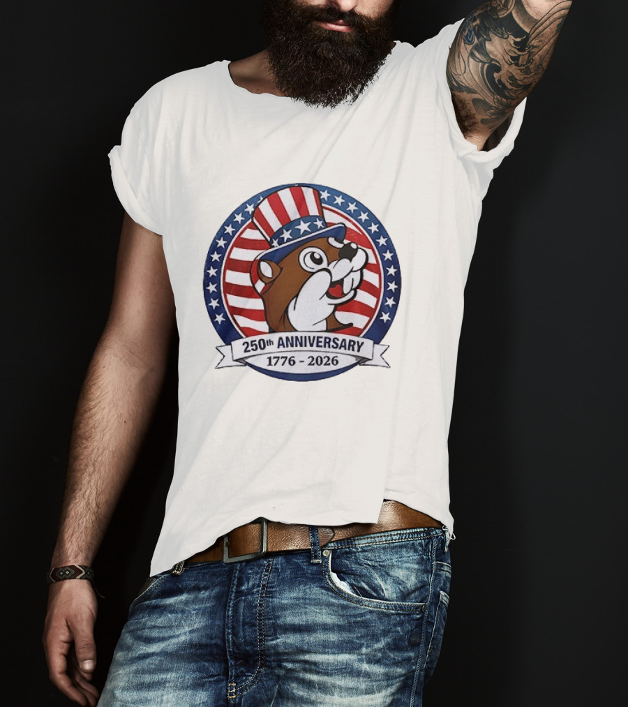 Buc Ee's 250th Anniversary 1776 2026 Patriotic Beavers With Stars And Stripes Hat T-Shirt