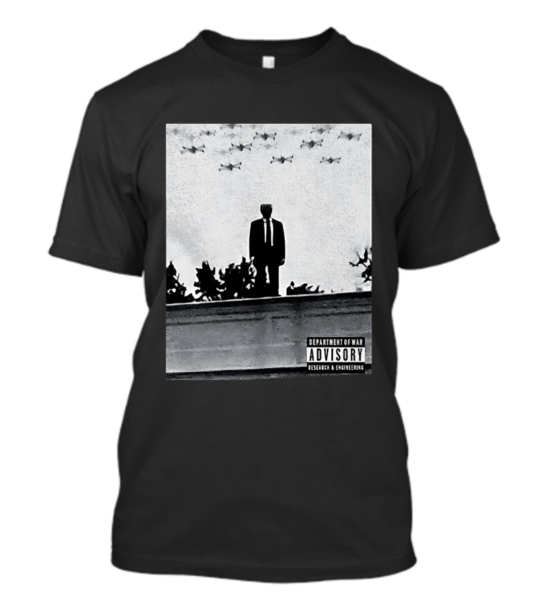 Trump Standing Tall With Advisory Research Warplanes Overhead T-Shirt