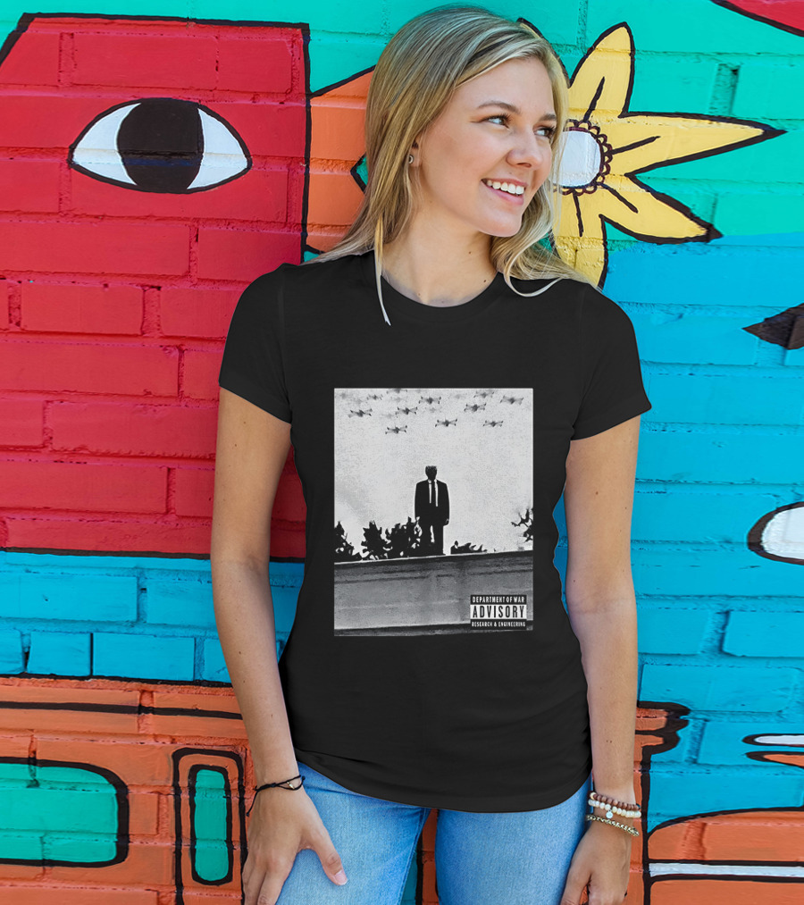 Trump Standing Tall With Advisory Research Warplanes Overhead T-Shirt