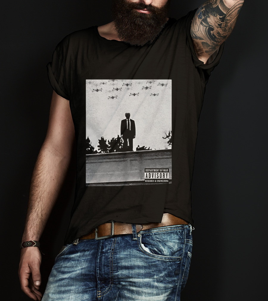 Trump Standing Tall With Advisory Research Warplanes Overhead T-Shirt
