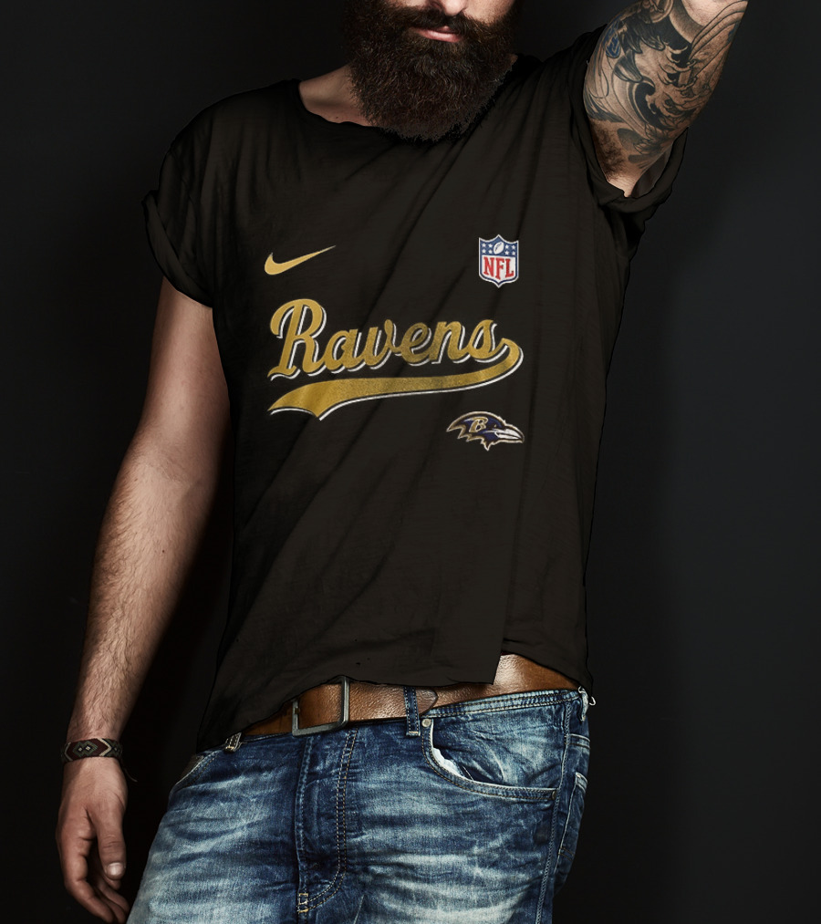 Baltimore Ravens Nike NFL Gold Logo 250th Anniversary Collaboration T-Shirt