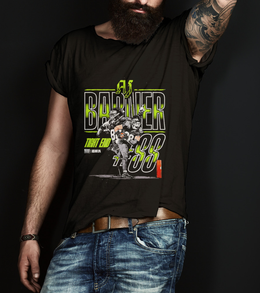 AJ Barner Seattle Seahawks 88 Name Number Tight End T-Shirt