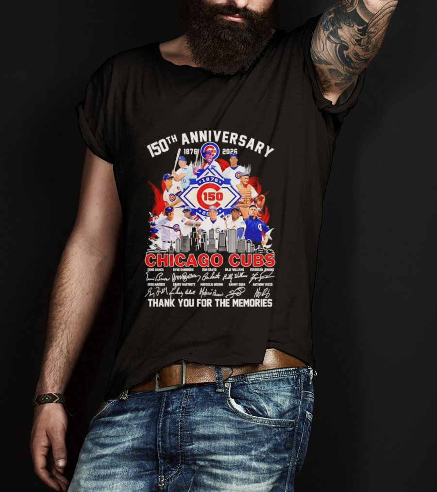 150th Anniversary Chicago Cubs 1876 2026 Skyline Thank You For The Memories T-Shirt