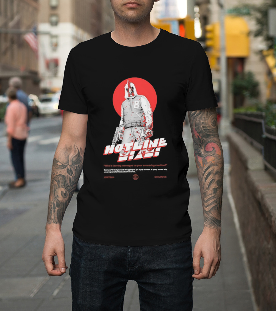 Hotline Miami Jacket Character with Dual Pistols Red T-Shirt