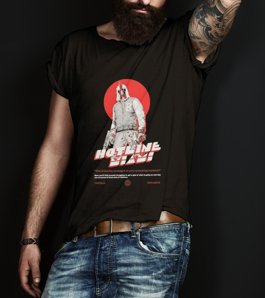 Hotline Miami Jacket Character With Dual Pistols Red T-Shirt