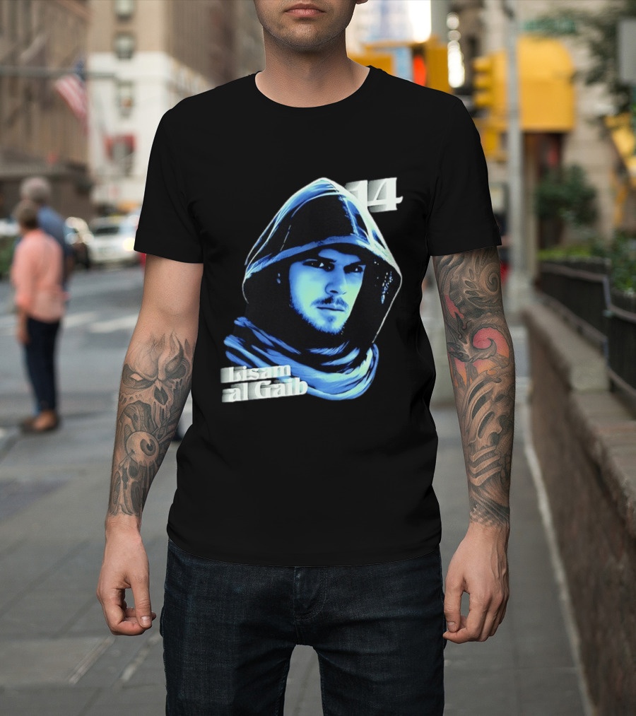 Lisam al Gaib 14 Hooded Figure Mysterious Blue Aura T-Shirt