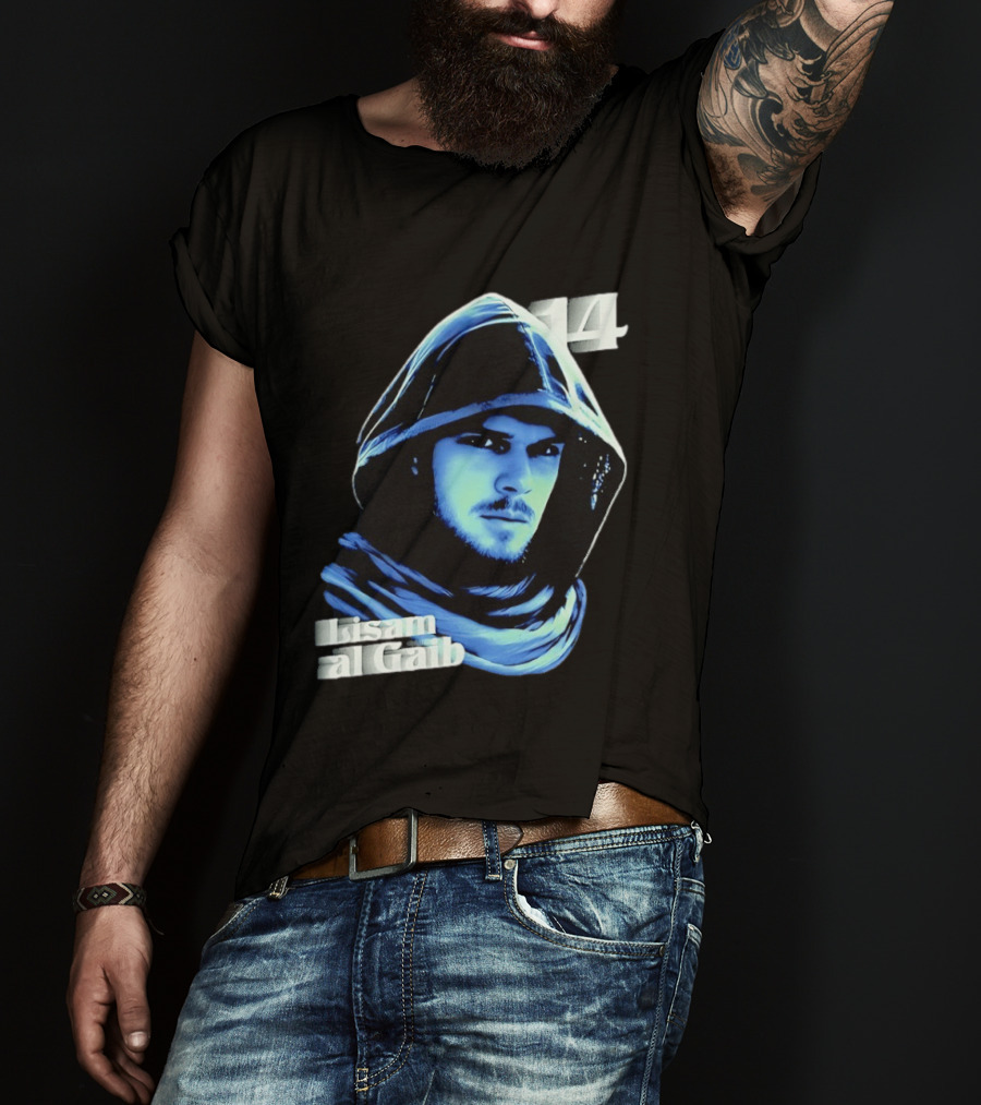 Lisam Al Gaib 14 Hooded Figure Mysterious Blue Aura T-Shirt