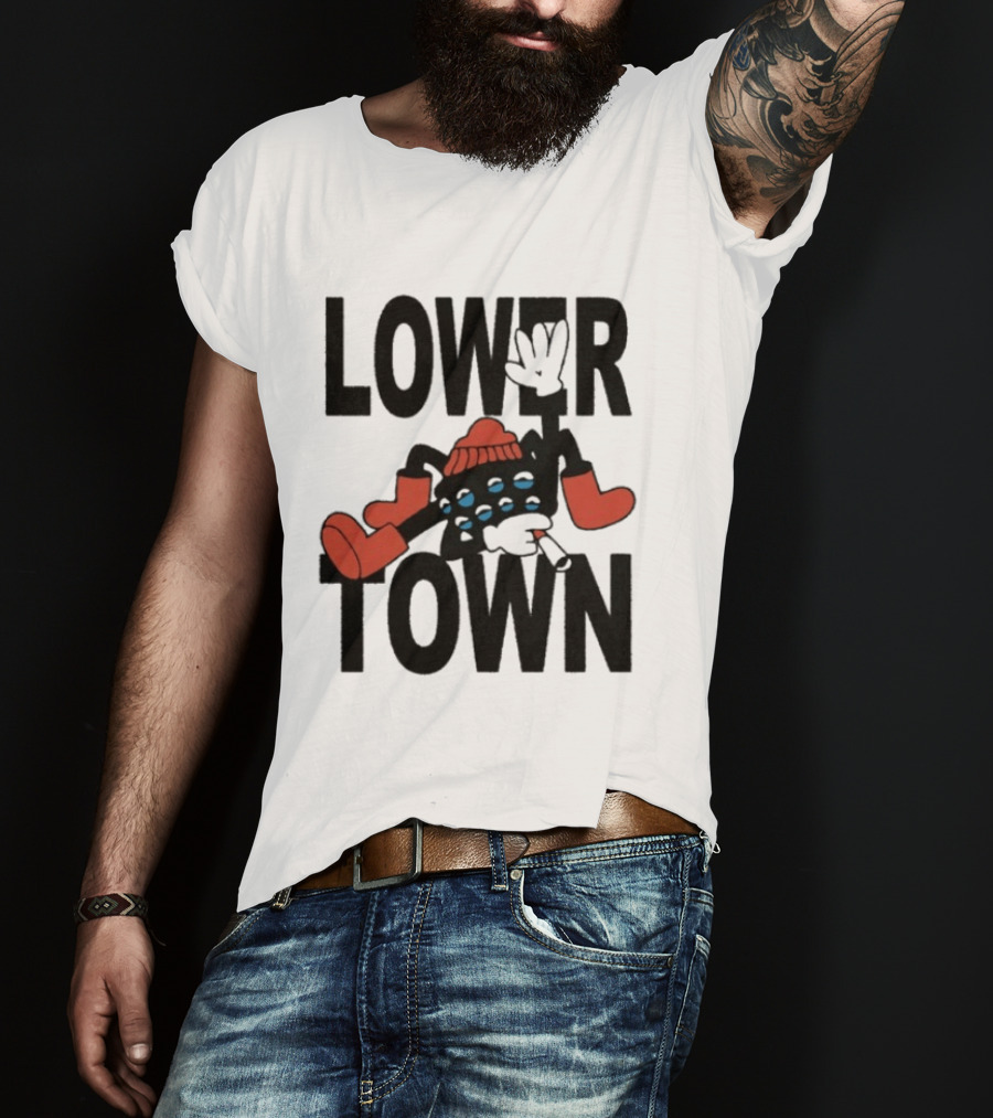 Lowertown Smokey Spider Cartoon Character With Boots And Beanie T-Shirt