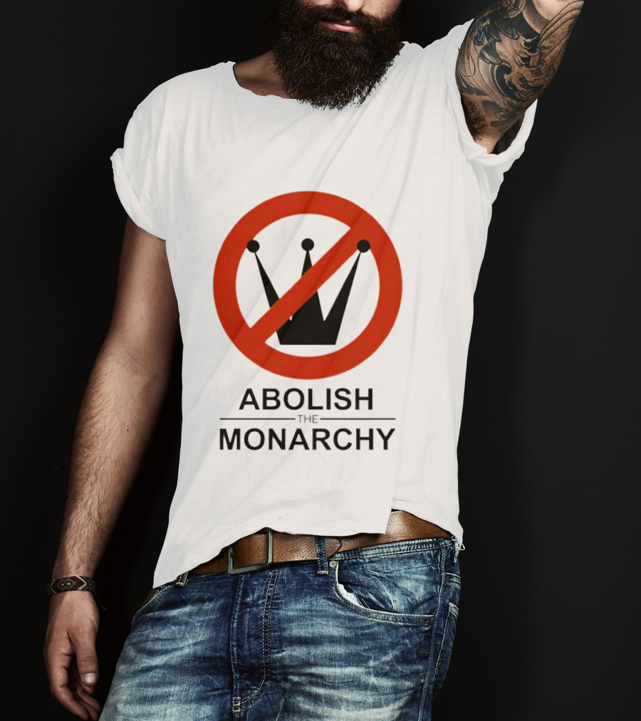 Abolish The Monarchy Crown Symbol With Red Strike Through T-Shirt