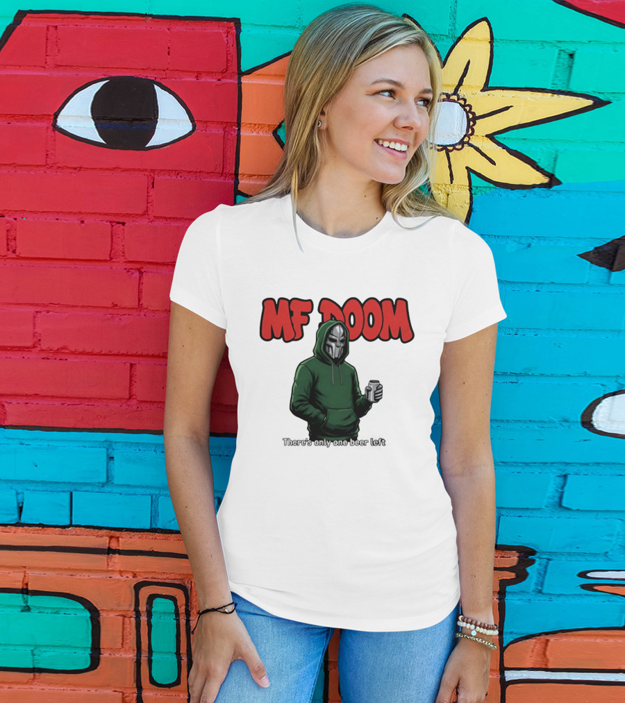 MF DOOM There's Only One Beer Left Masked Rapper With Can T-Shirt