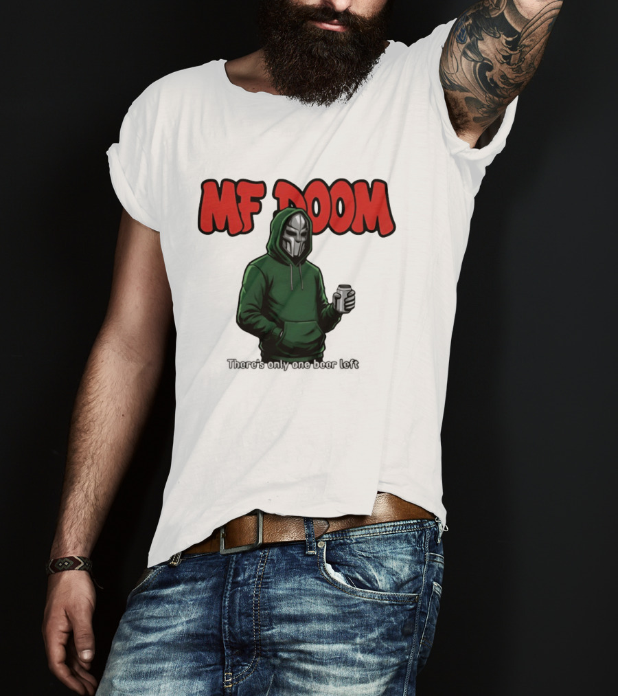 MF DOOM There's Only One Beer Left Masked Rapper With Can T-Shirt