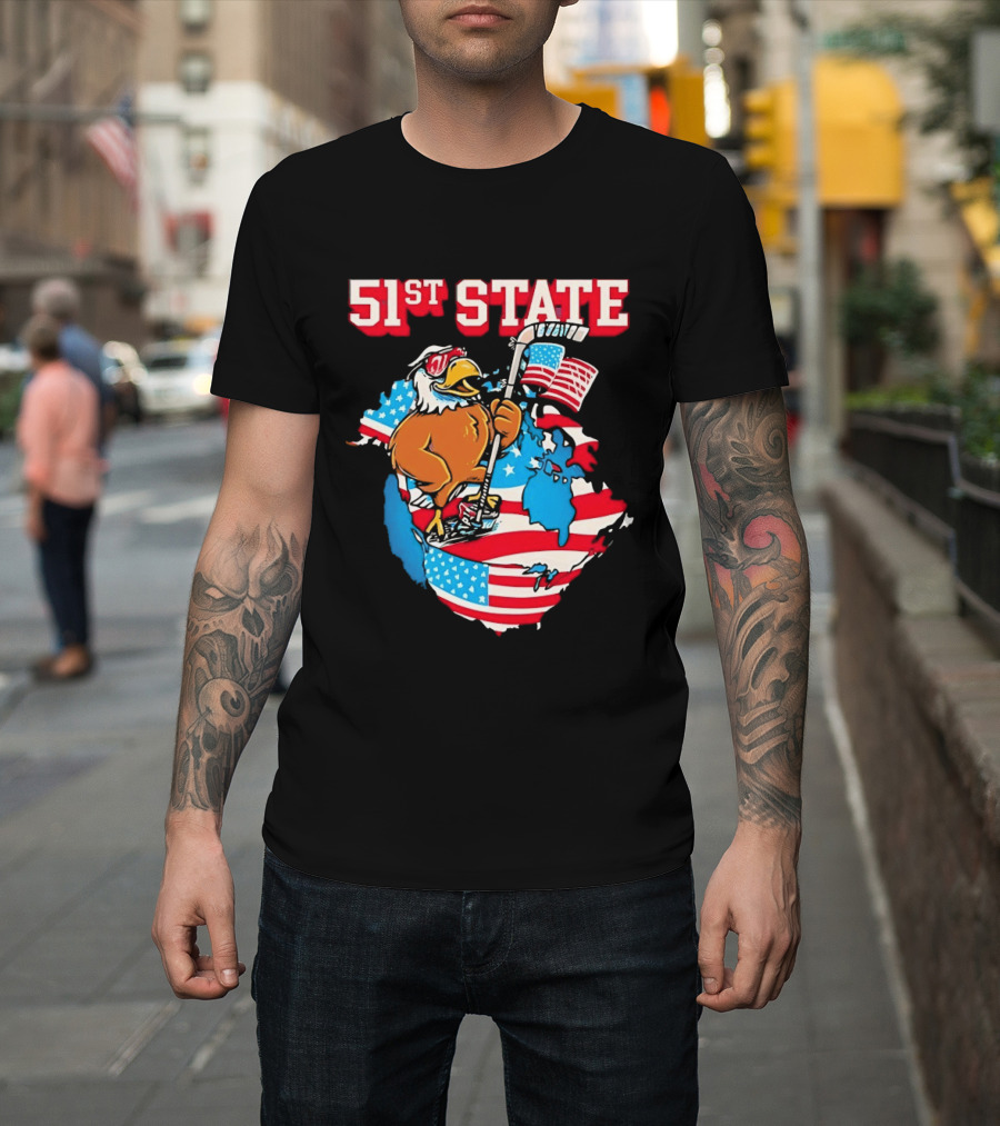 51st State American Eagle Pocket Flag T-Shirt