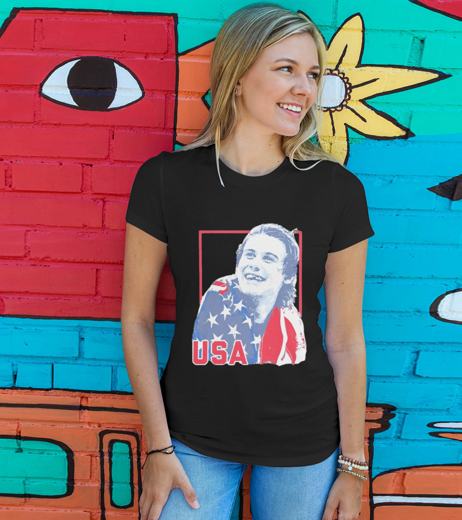 Jack Hughes USA Flag 2026 Hockey T-Shirt