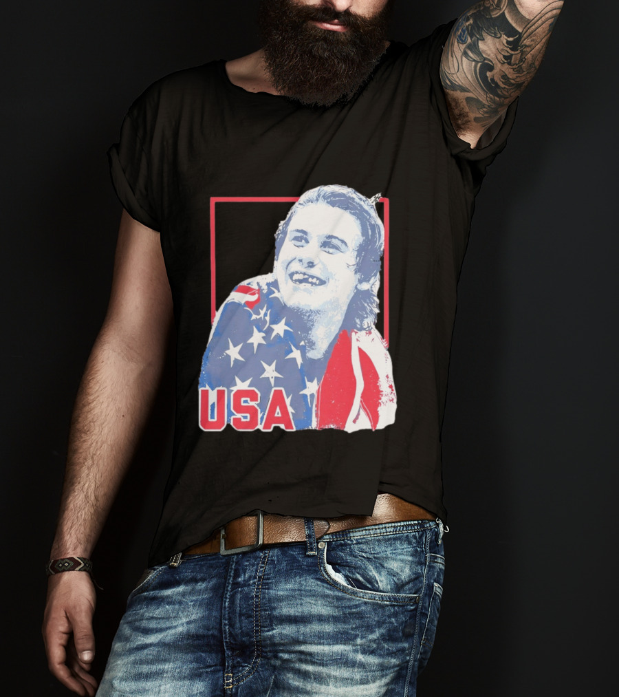 Jack Hughes USA Flag 2026 Hockey T-Shirt