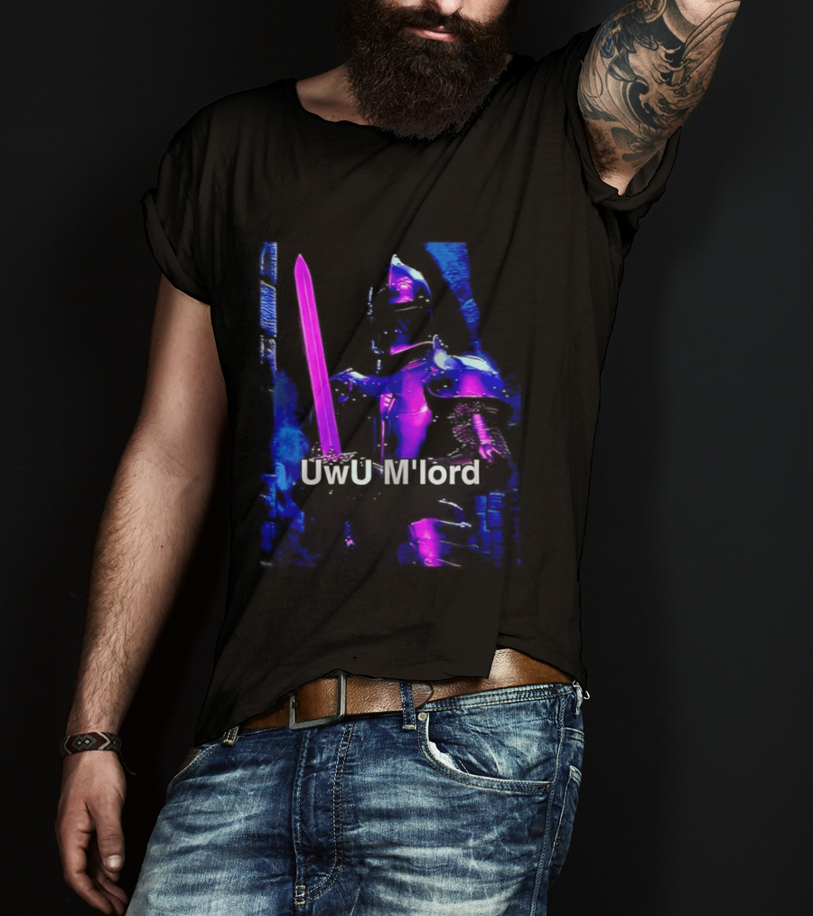 UwU M'lord Knight With Pink Sword And Armor Fantasy T-Shirt