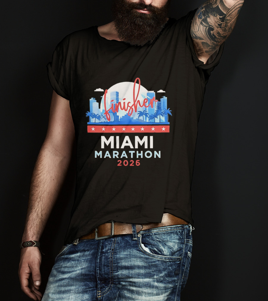Finisher Miami Marathon 2026 City Skyline Florida T-Shirt