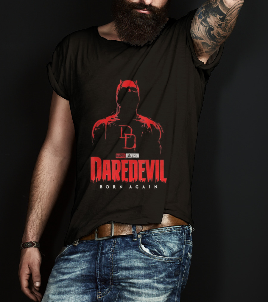 Marvel Daredevil Born Again DD Silhouette Red T-Shirt